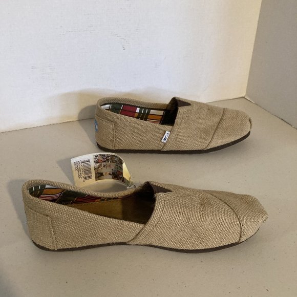 SOLD Toms Beige Natural ECO Un-dyed Jute Fabric Slip On Comfort Shoes Size M10.5 - Picture 4 of 11